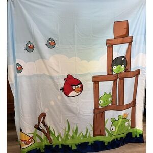 Angry Birds Movie Cartoon Children's Shower Curtain Kids 72x72 100% Polyester